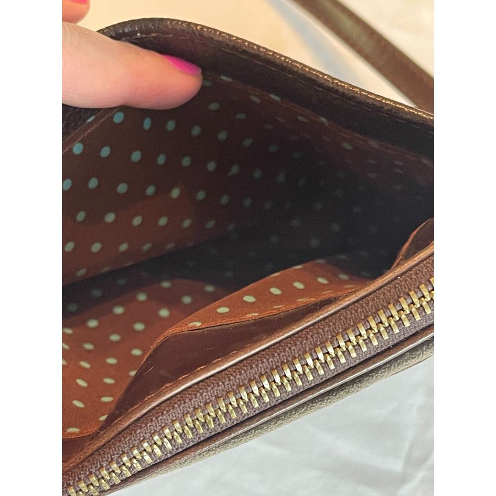 CHALA SAFARI COLLECTION OWL BIRD DOUBLE POCKET CELL PHONE CROSSBODY BAG-Brown - Picture 9 of 13